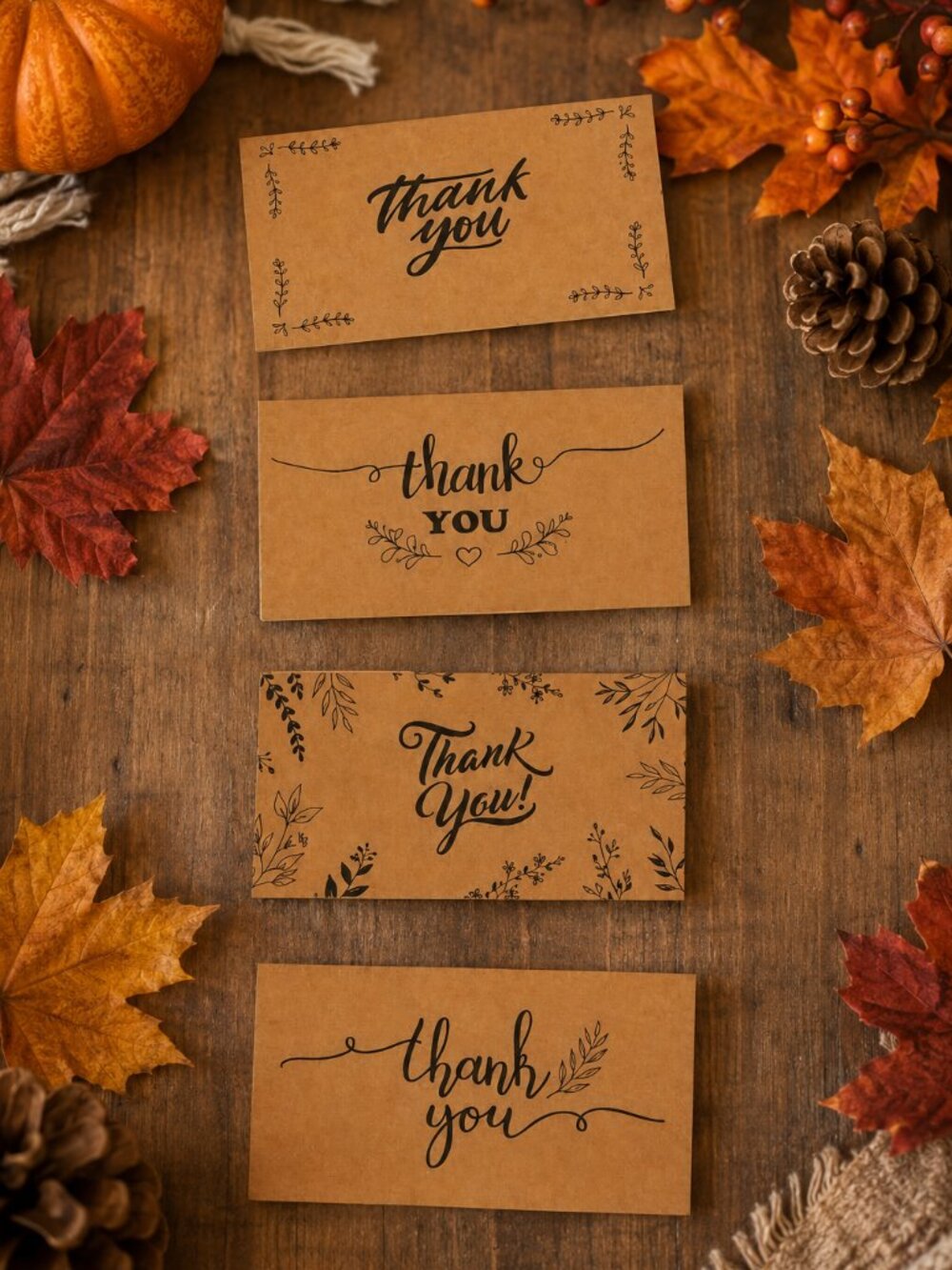 Kraft Paper Thank You Cards 100